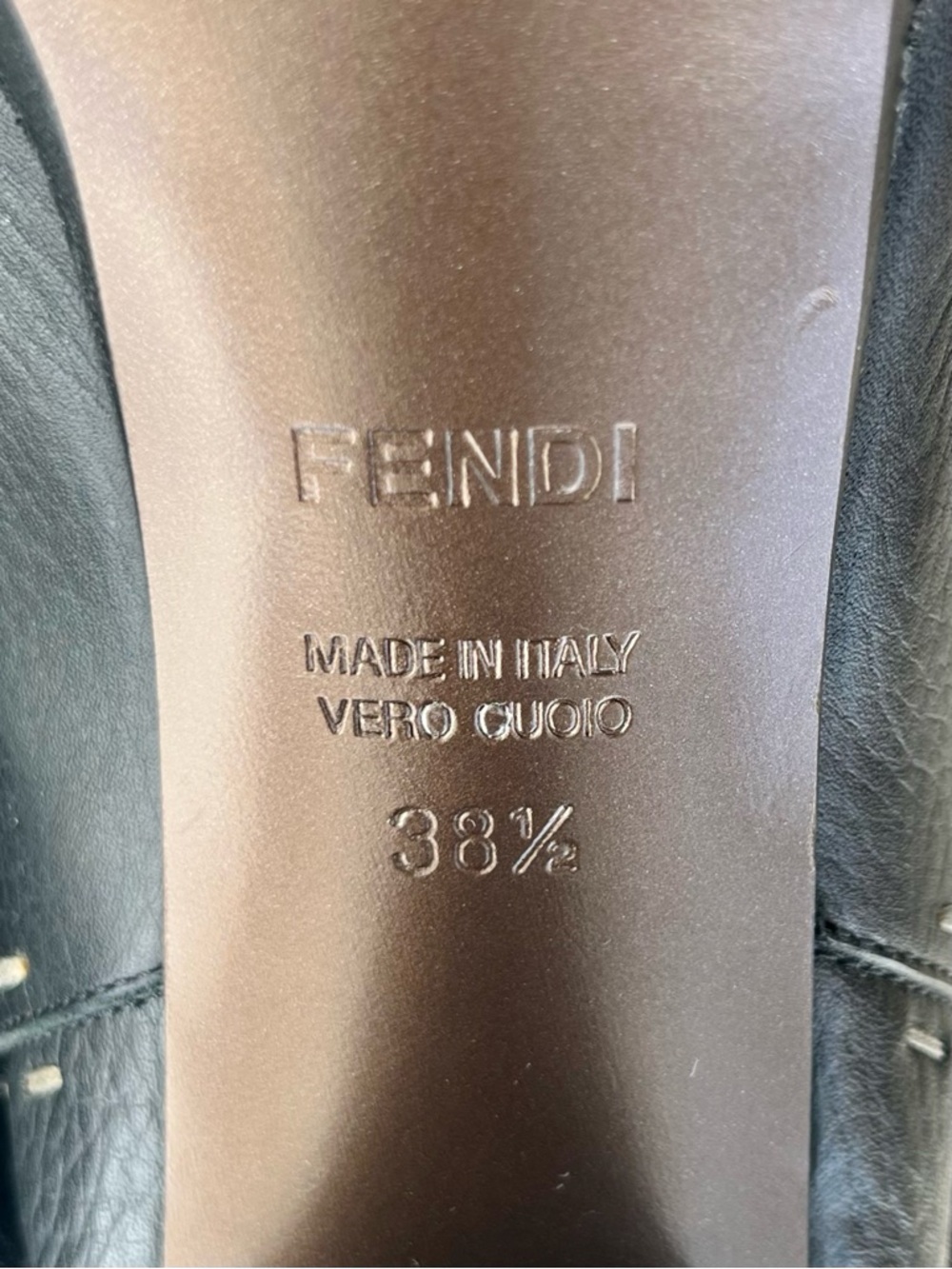 NEW! Fendi Selleria Whipstitch Grained Leather Knee-High Stiletto Boots - Picture 9 of 9